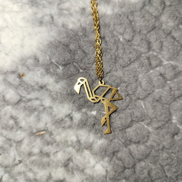 Geometric Flamingo Nexklace - Picture 1 of 3